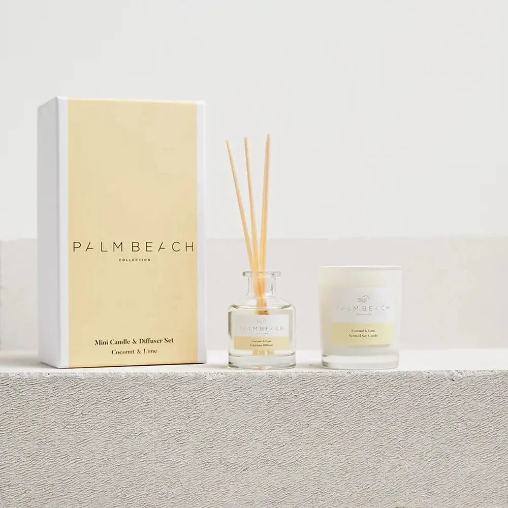 Coconut and Lime Mini Candle and Diffuser Set by Palm Beach-Candles2go