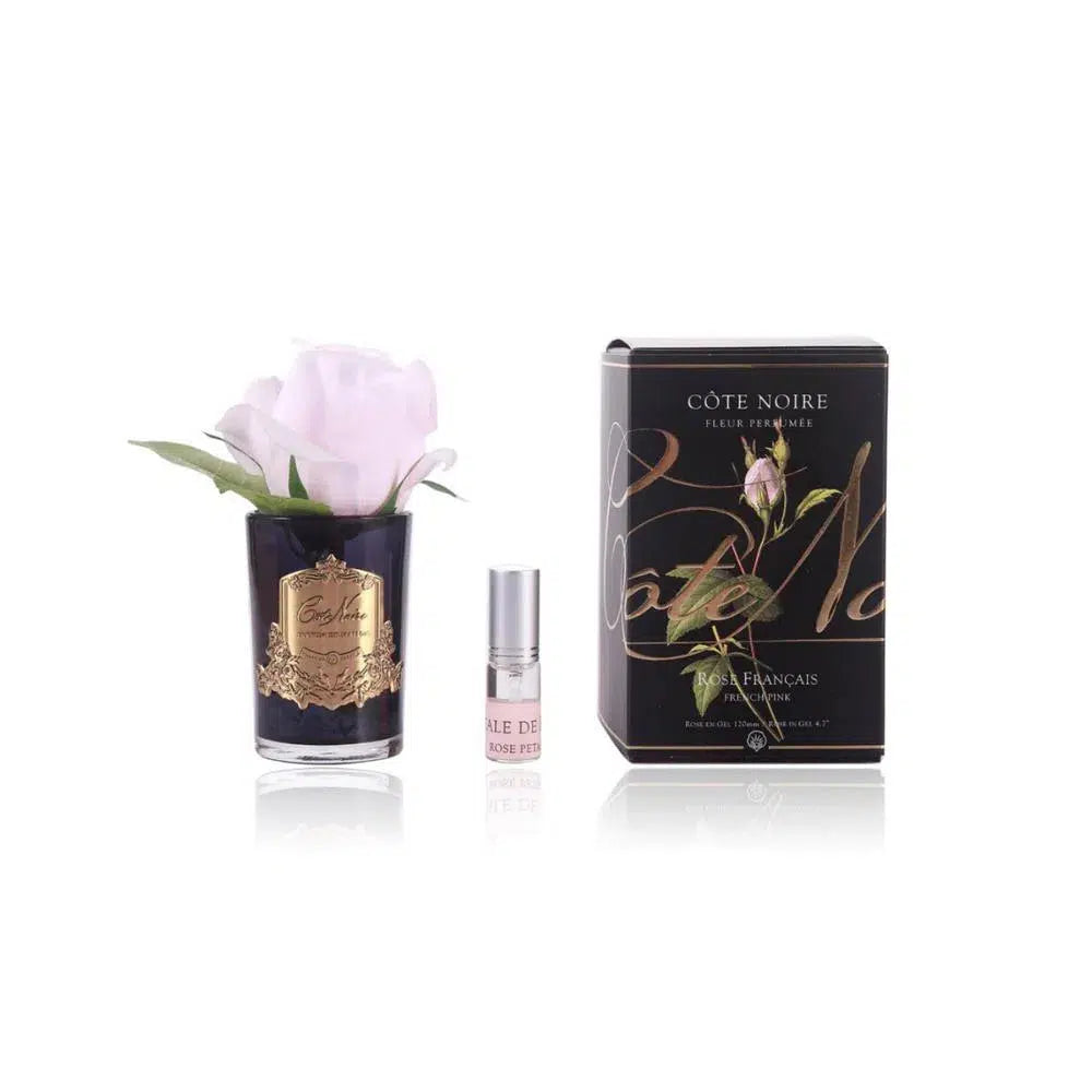 Cote Noire Perfumed French Pink Rose Bud with Black Glass GMRB46-Candles2go