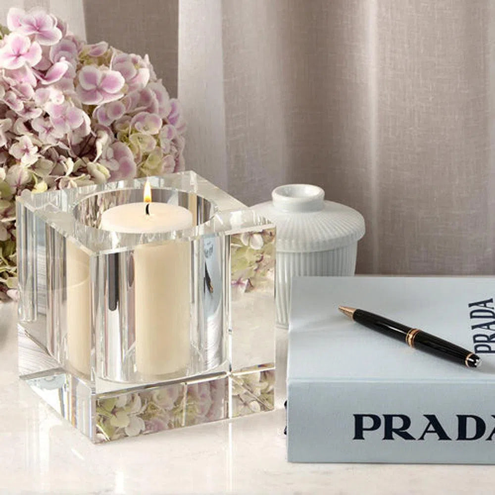 Crisp White Linen Crystal Candle by Abode Aroma-Candles2go