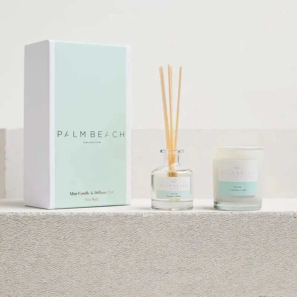 Sea Salt Mini Candle and Diffuser Set by Palm Beach-Candles2go