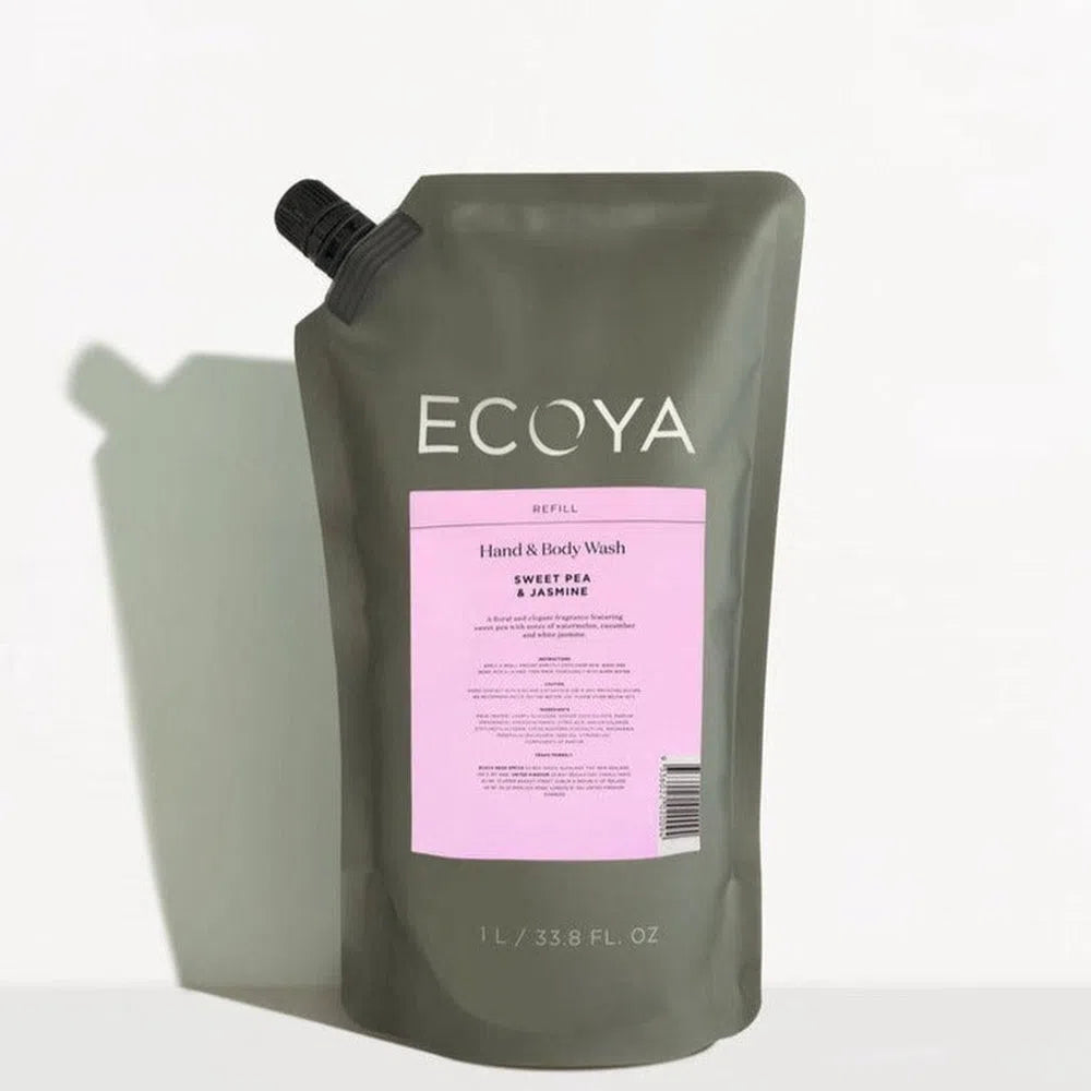 Sweet Pea and Jasmine Hand and Body Wash 1L Refill by Ecoya-Candles2go