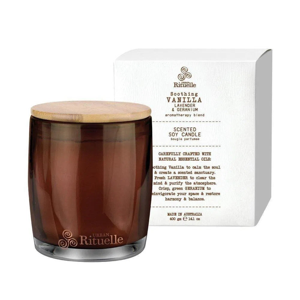 Vanilla Lavender and Geranium Candle by Urban Rituelle 400g-Candles2go