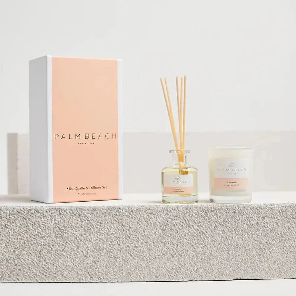Watermelon Mini Candle and Diffuser Set by Palm Beach-Candles2go