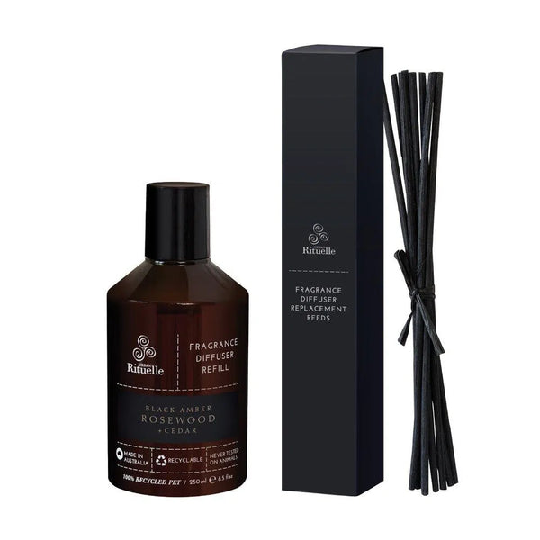 Black Amber 250ml Diffuser Refill and Reeds by Urban Rituelle-Candles2go