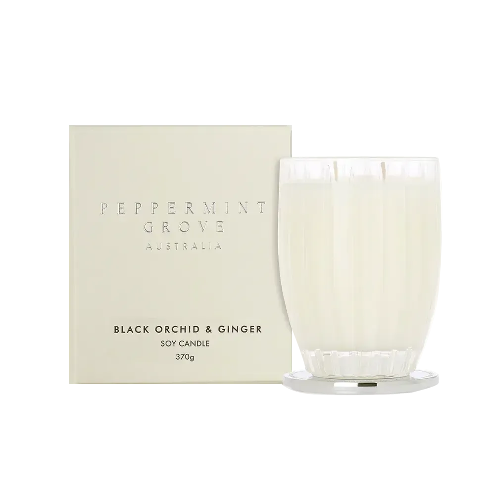 Black Orchid and Ginger Candle 370g by Peppermint Grove-Candles2go
