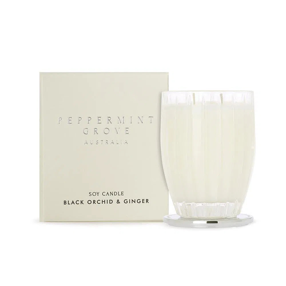 Black Orchid and Ginger Candle 370g by Peppermint Grove-Candles2go