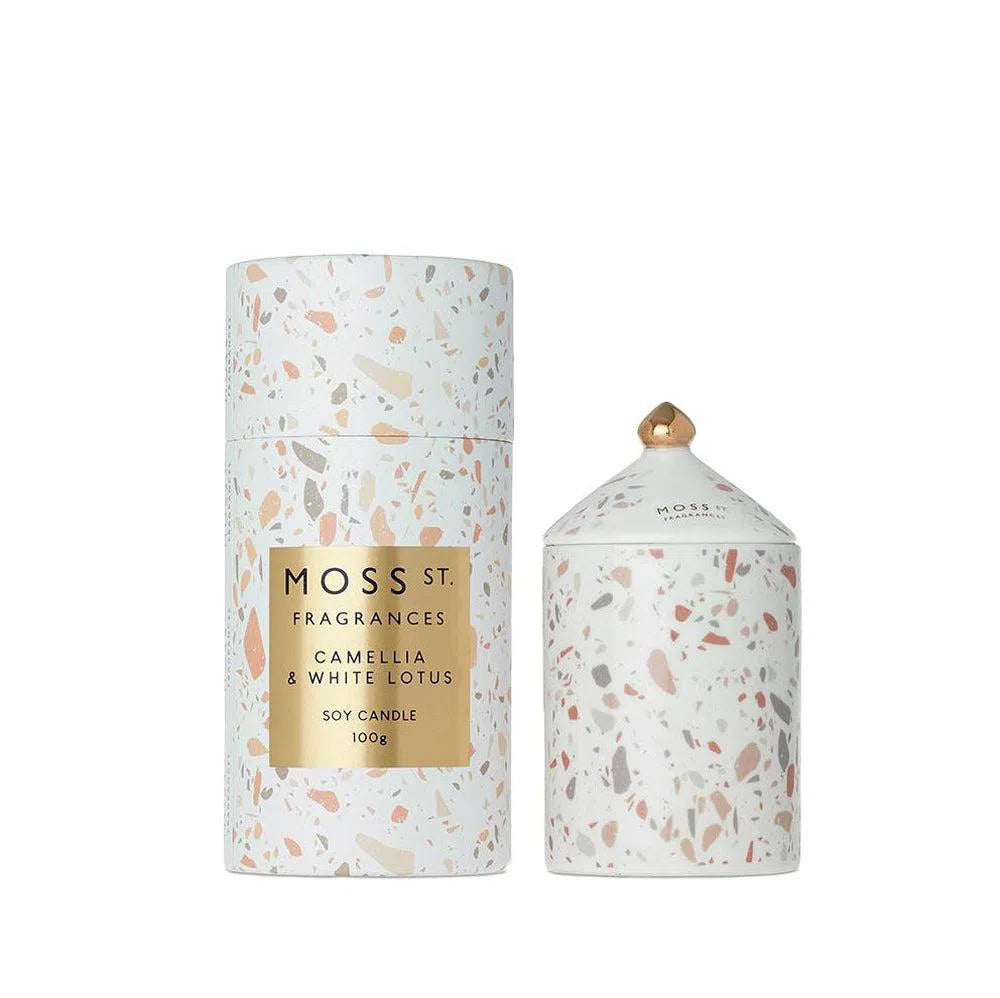 Camellia and White Lotus 320g Ceramic Candle by Moss St Fragrances-Candles2go
