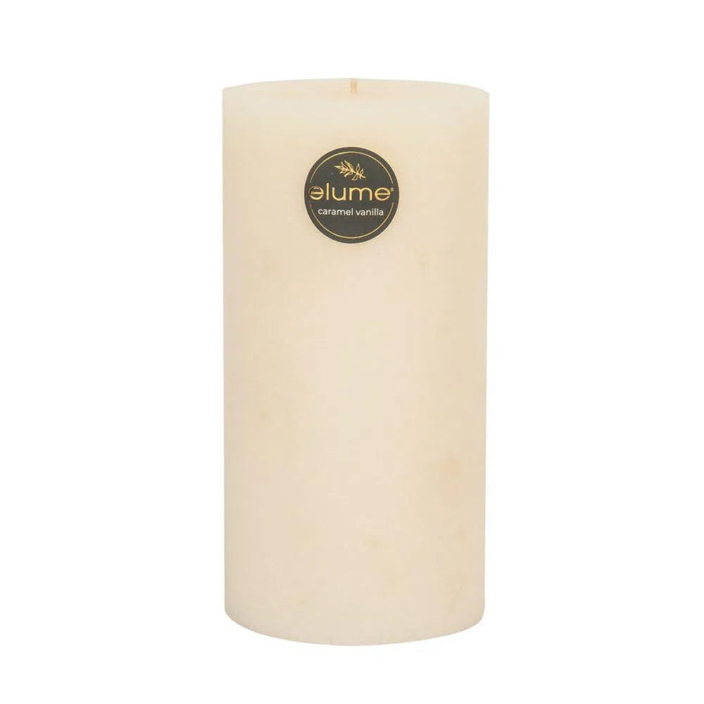 Caramel Vanilla Round 10 x 20cm Pillar Candle by Elume-Candles2go