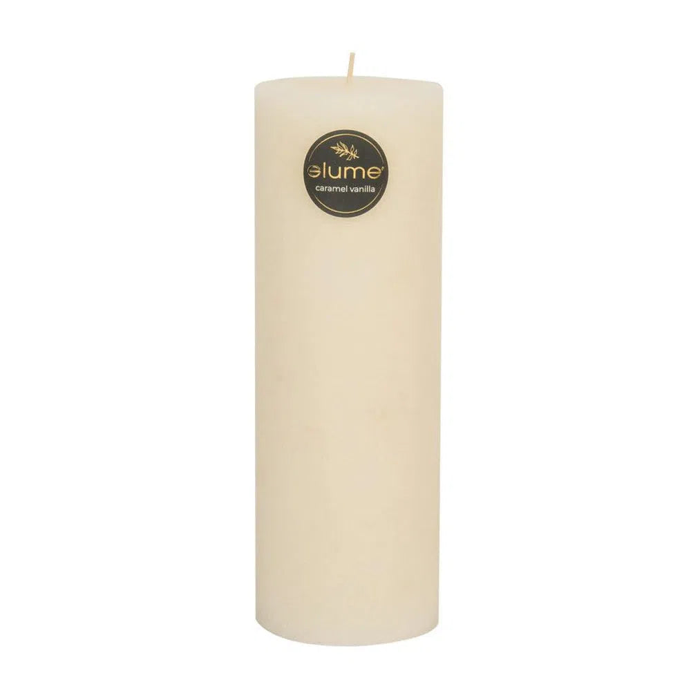 Caramel Vanilla Round 7.5 x 22.5cm Pillar Candle by Elume-Candles2go