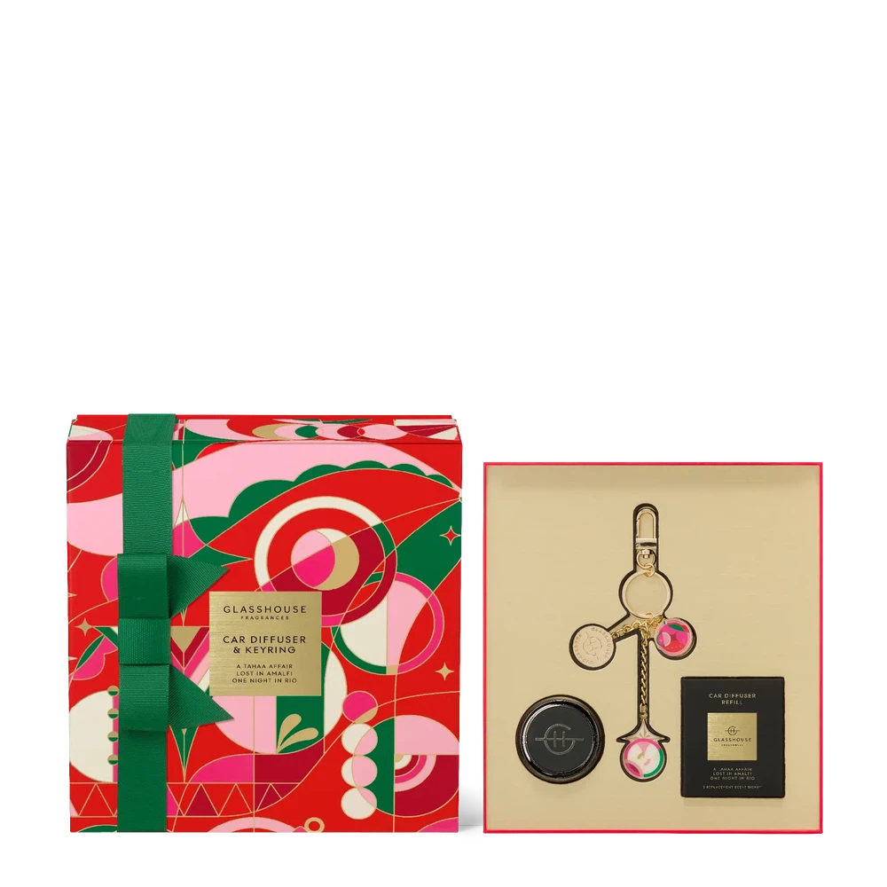 Christmas Limited Edition Car Diffuser & Keyring Gift Set by Glasshouse Fragrances-Candles2go