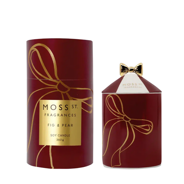 Christmas Limited Edition Fig & Pear 360g Candle by Moss St Ceramics-Candles2go