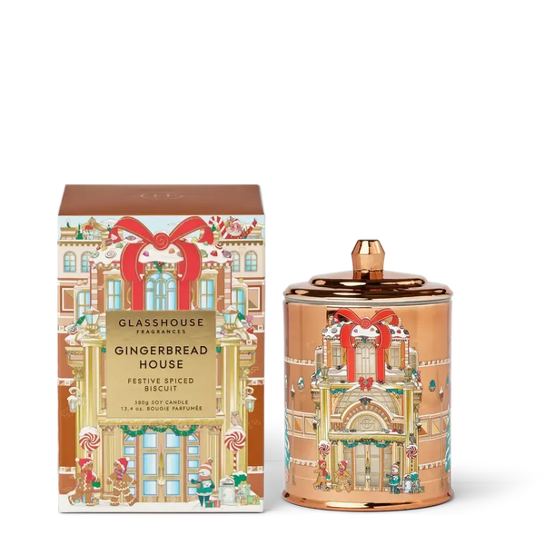 Christmas Limited Edition Glasshouse Gingerbread House 380g Candle 2025-Candles2go
