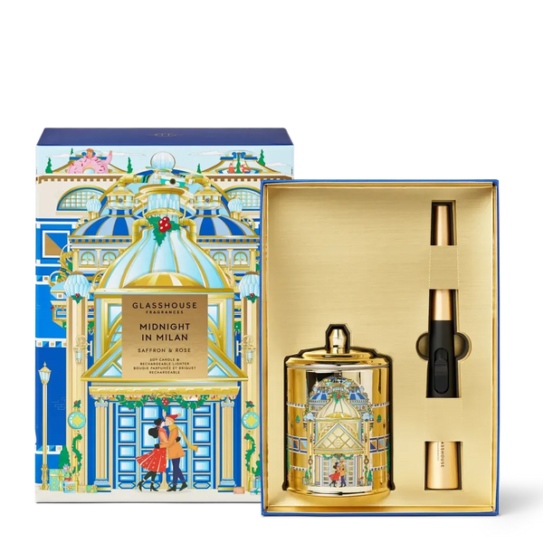 Christmas Limited Edition Glasshouse Midnight In Milan 380g Candle & Rechargeable Lighter Gift Set 2025-Candles2go