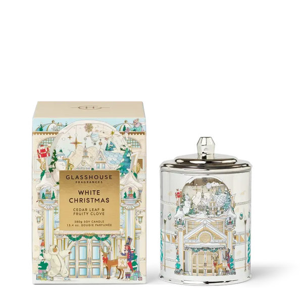 Christmas Limited Edition Glasshouse White Christmas 380g Candle 2025-Candles2go