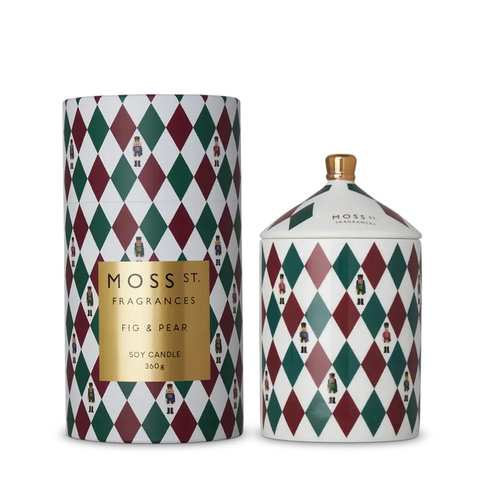 Christmas Limited Edition Moss St Ceramic Fig & Pear 360g Candle 2025-Candles2go
