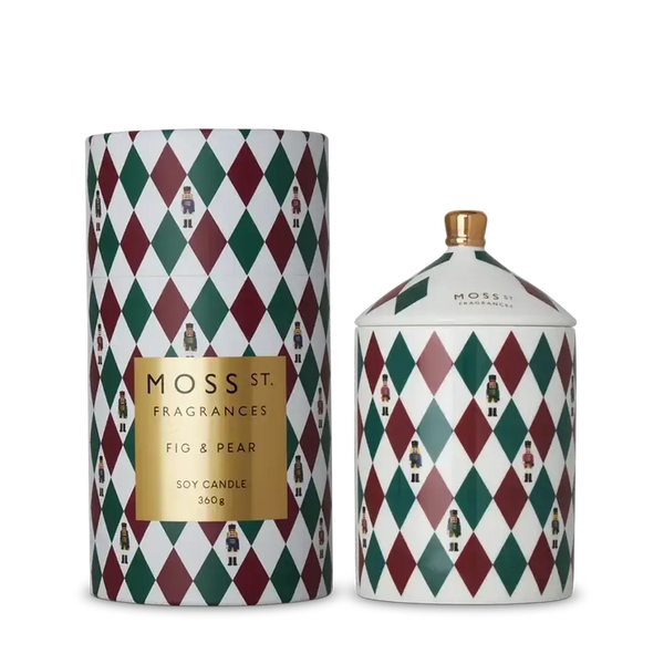 Christmas Limited Edition Moss St Ceramic Fig & Pear 360g Candle 2025-Candles2go