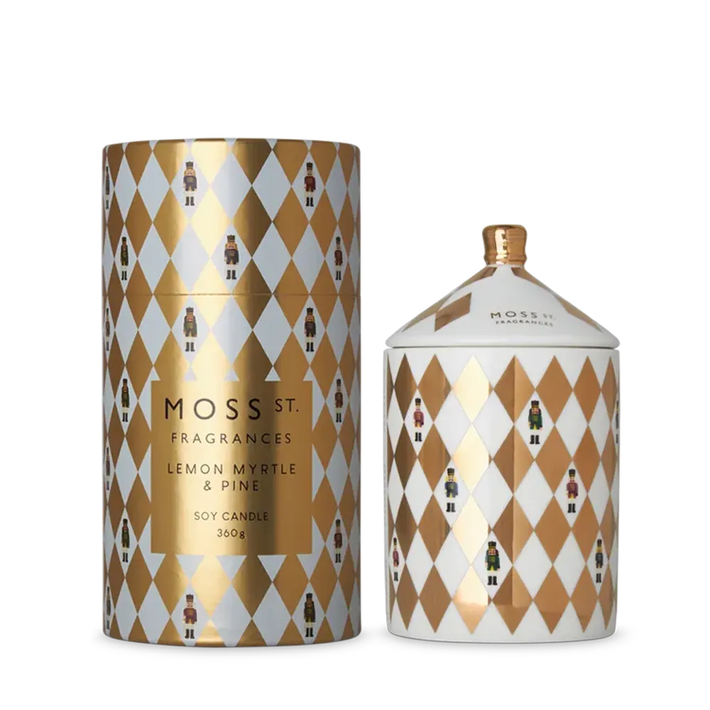 Christmas Limited Edition Moss St Ceramic Lemon Myrtle & Pine 360g Candle 2025-Candles2go