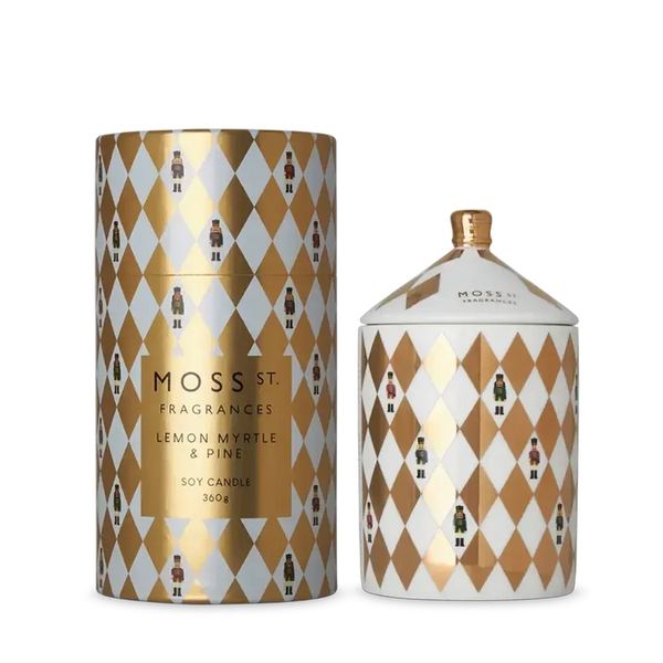Christmas Limited Edition Moss St Ceramic Lemon Myrtle & Pine 360g Candle 2025-Candles2go