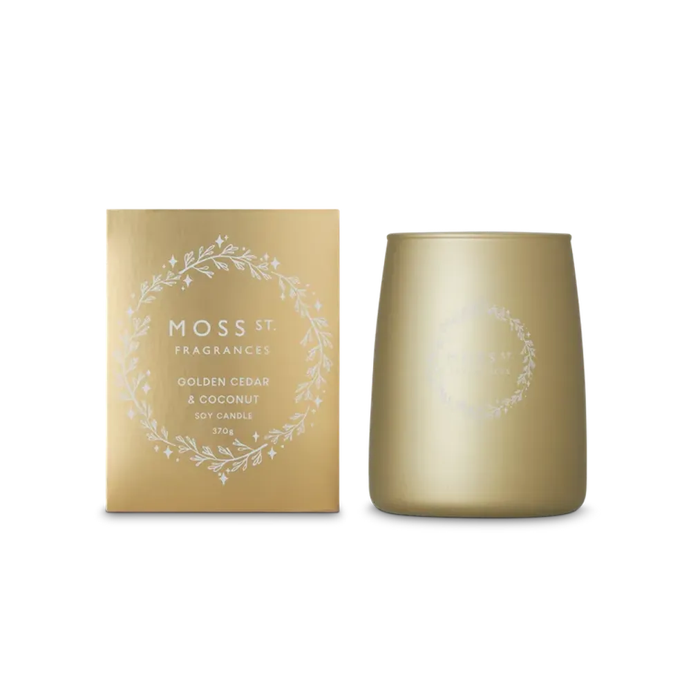 Christmas Limited Edition Moss St Golden Cedar & Coconut 370g Candle 2025-Candles2go