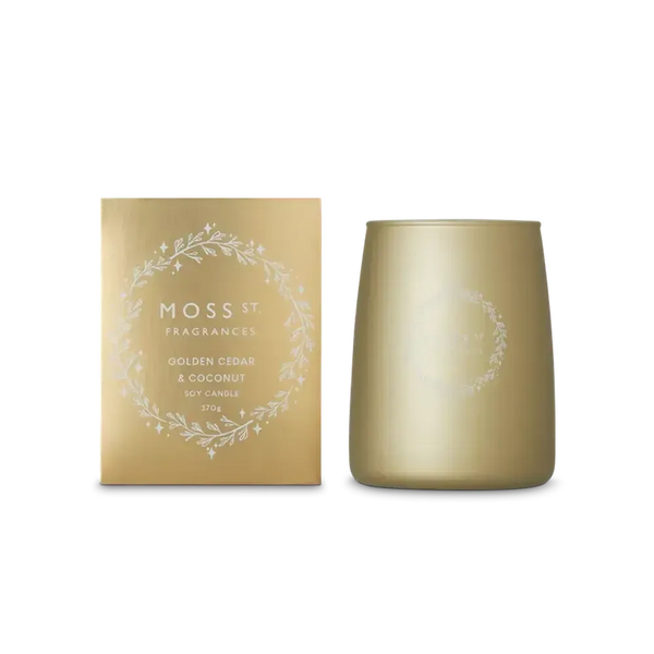 Christmas Limited Edition Moss St Golden Cedar & Coconut 370g Candle 2025-Candles2go