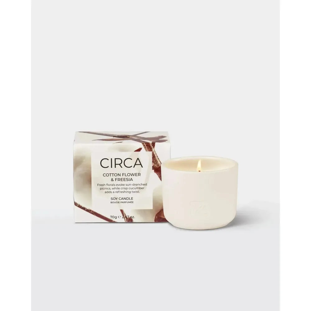 Circa Cotton Flower & Freesia 70g Mini Candle-Candles2go