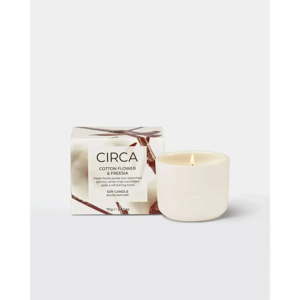 Circa Cotton Flower & Freesia 70g Mini Candle-Candles2go