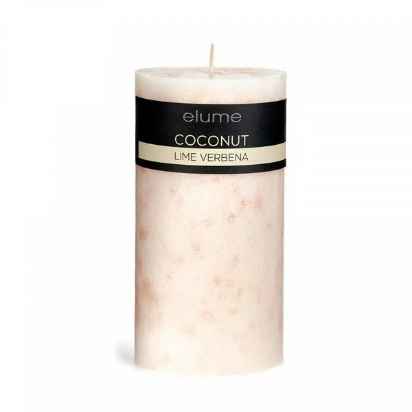 Coconut Lime Verbena Round 7.5 x 22.5cm Pillar Candle by Elume-Candles2go