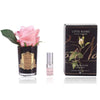Cote Noire Perfumed White Peach Rose Bud with Black Glass GMRB45