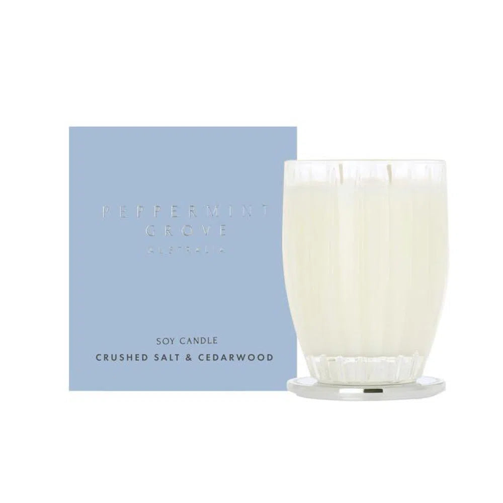 Crushed Salt and Cedarwood 370g Candle by Peppermint Grove-Candles2go