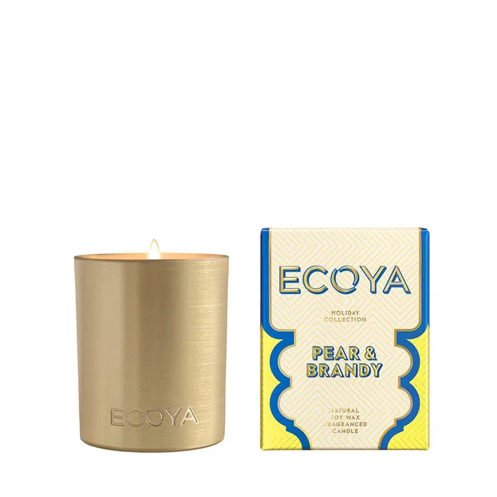 Ecoya Pear & Brandy Mini Goldie 105g Candle Limited Edition Christmas 2024-Candles2go