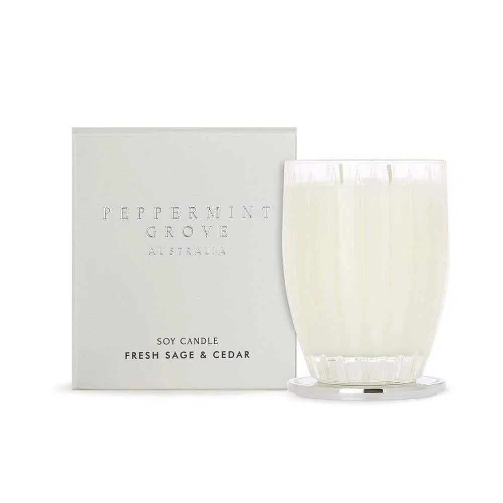 Fresh Sage and Cedar 370g Candle by Peppermint Grove-Candles2go