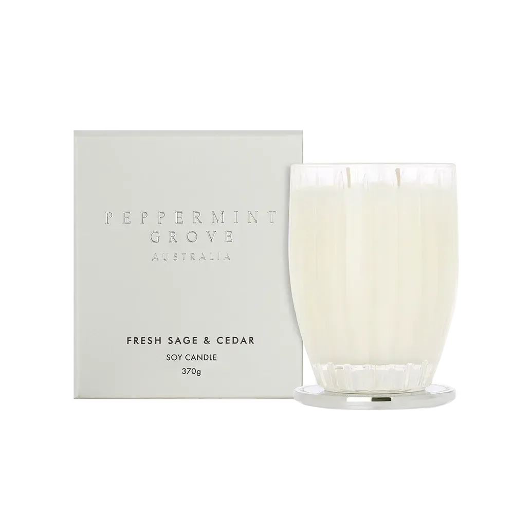 Fresh Sage and Cedar 370g Candle by Peppermint Grove-Candles2go