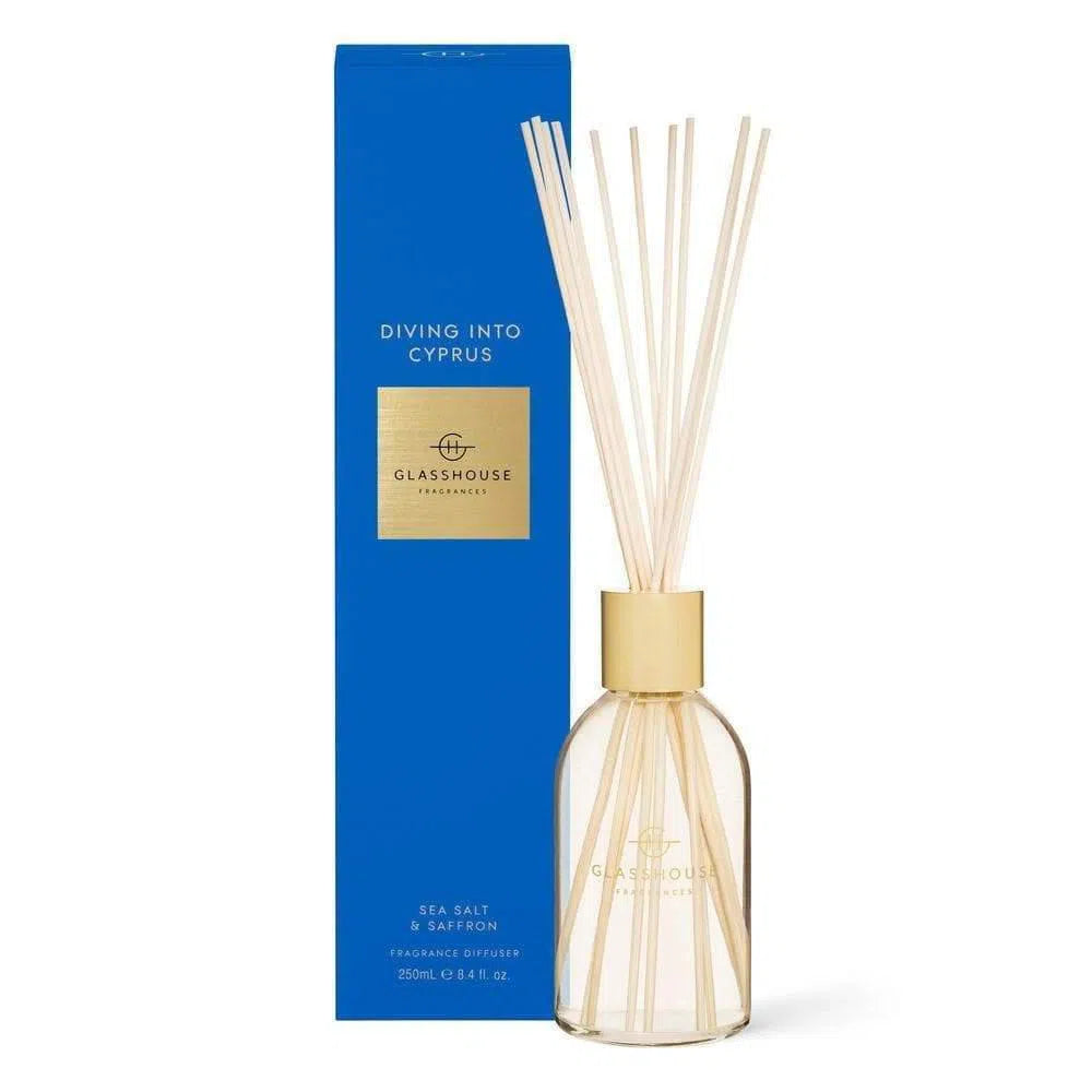 Glasshouse Reed Diffuser 250ml Diving Into Cyprus-Candles2go