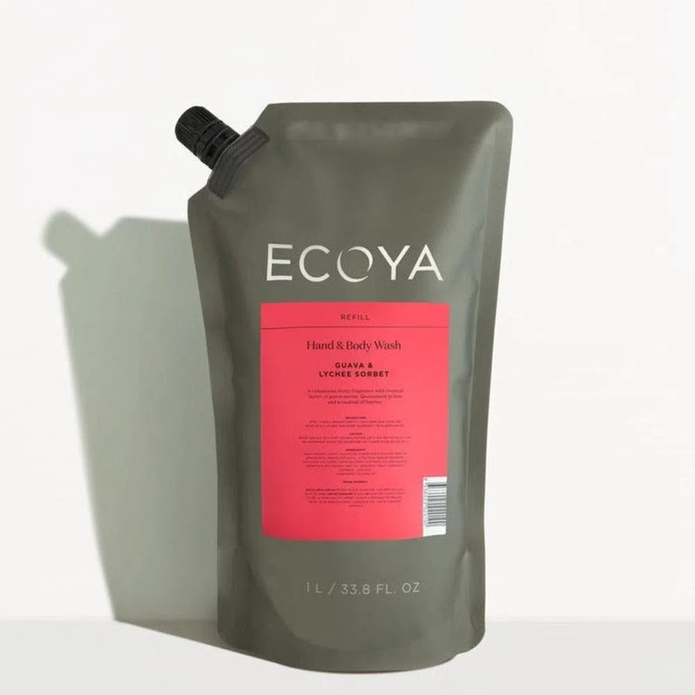 Guava and Lychee Hand and Body Wash 1L Refill by Ecoya-Candles2go