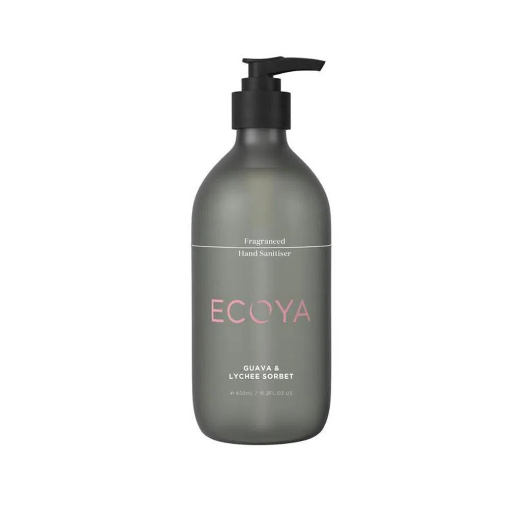 Hand Sanitiser 450ml Guava and Lychee Gel by Ecoya-Candles2go