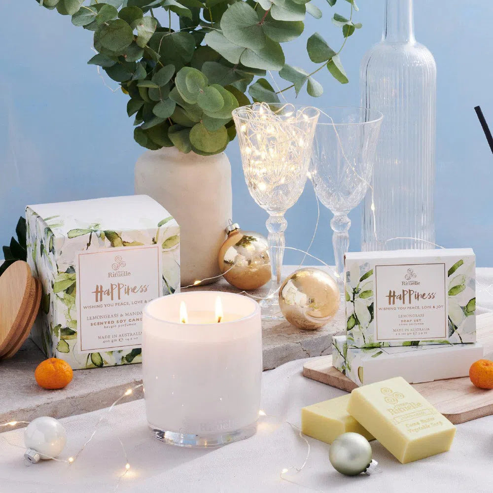 Happiness Pair of 110gm Boxed Lemongrass Soap by Urban Rituelle-Candles2go