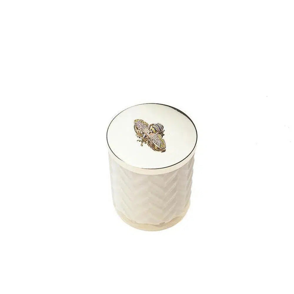 Herringbone 600g Candle with Scarf Golden Bee by Cote Noire-Candles2go