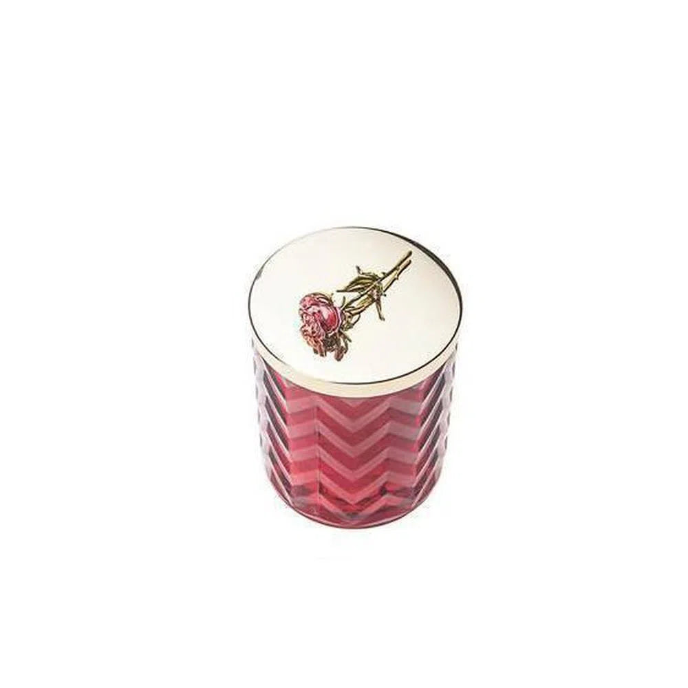 Herringbone 600g Candle with Scarf Red Rose by Cote Noire-Candles2go