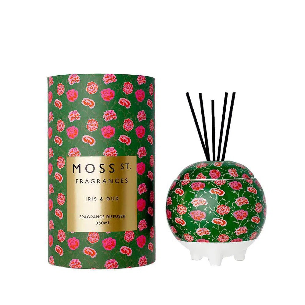 Iris and Oud 350ml Ceramic Reed Diffuser by Moss St Fragrances-Candles2go