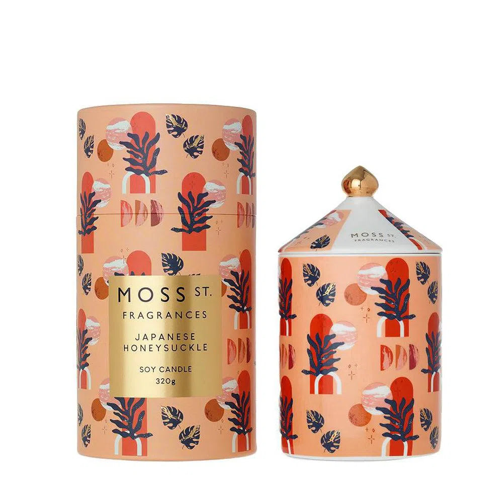 Japanese Honeysuckle 320g Ceramic Candle by Moss St Fragrances-Candles2go