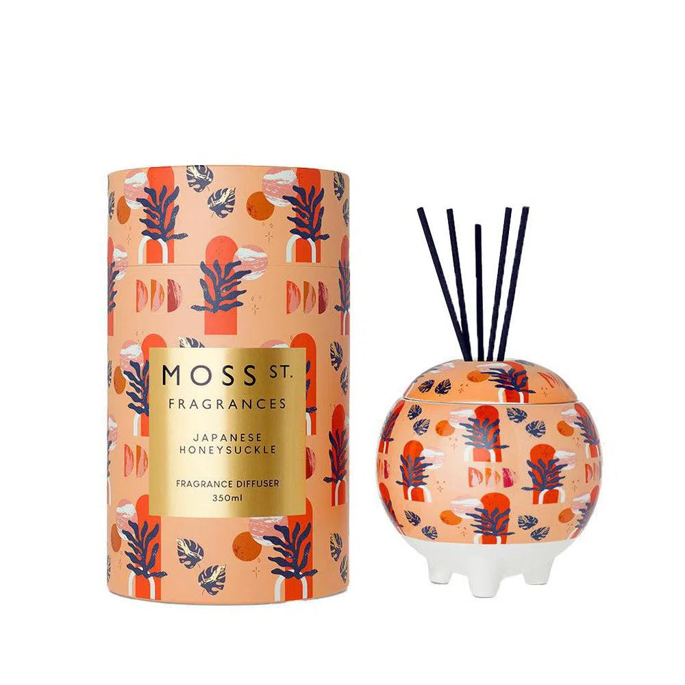Japanese Honeysuckle 350ml Ceramic Reed Diffuser by Moss St Fragrances-Candles2go