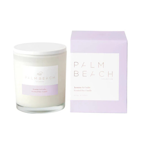 Jasmine and Cedar Candle 420g by Palm Beach-Candles2go