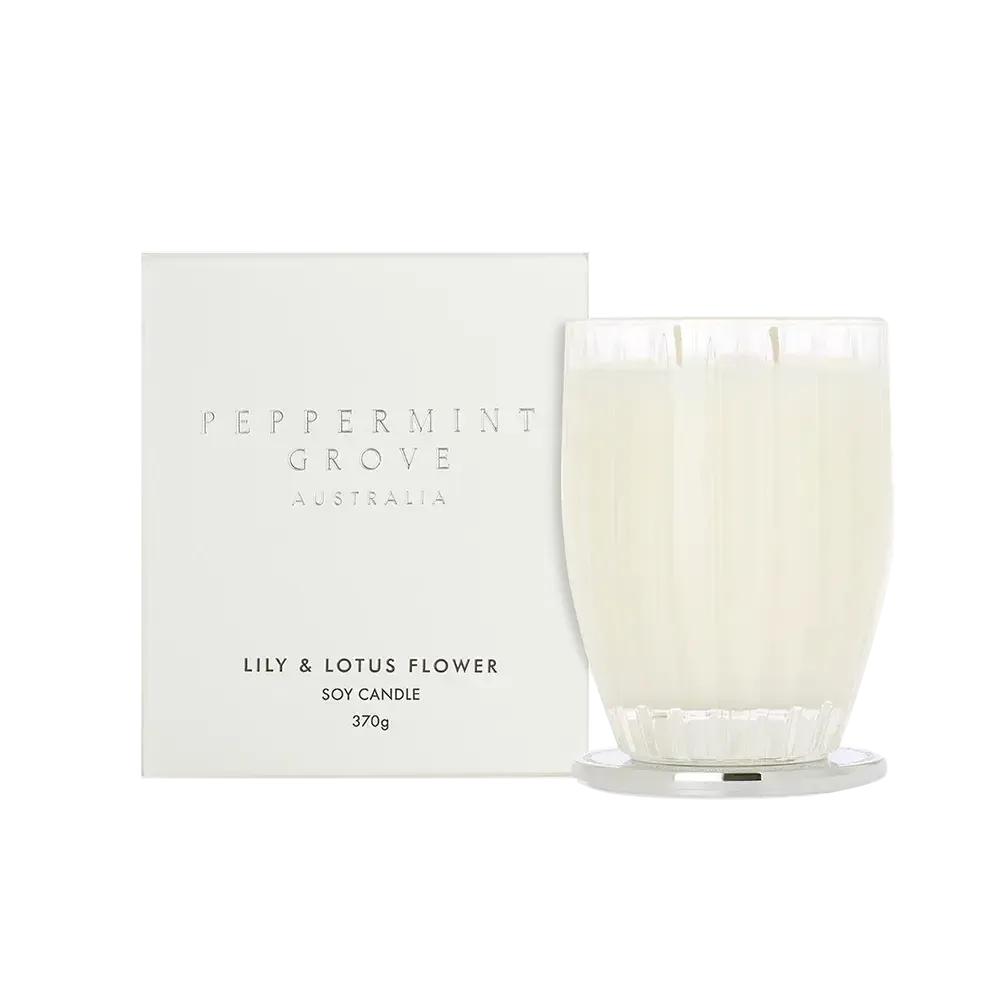 Lily and Lotus Flower 370g Candle by Peppermint Grove-Candles2go