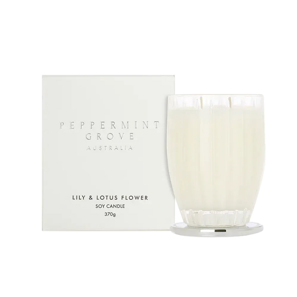 Lily and Lotus Flower 370g Candle by Peppermint Grove-Candles2go