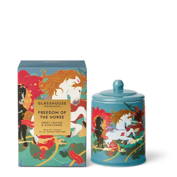Limited Edition New Year Freedom Of The Horse 380g Candle by Glasshouse Fragrances-Candles2go