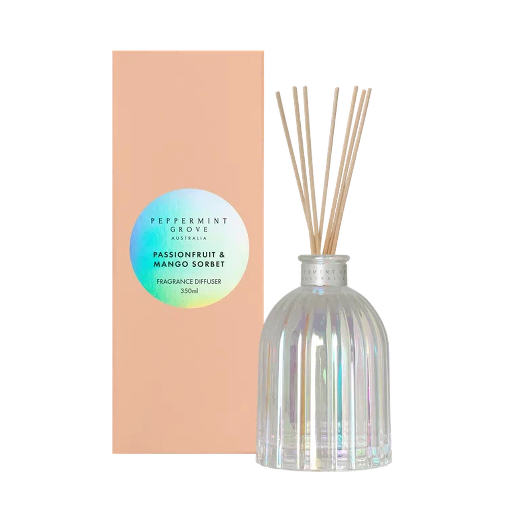 Limited Edition Passionfruit & Mango Sorbet Diffuser 350ml by Peppermint Grove-Candles2go
