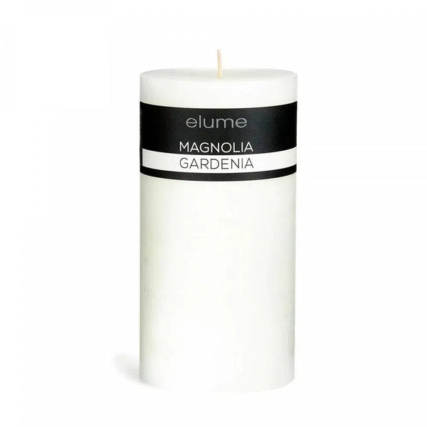 Magnolia Gardenia Round 10 x 20cm Pillar Candle by Elume-Candles2go