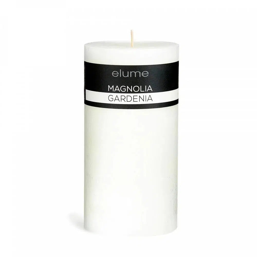 Magnolia Gardenia Round 7.5 x 15cm Pillar Candle by Elume-Candles2go