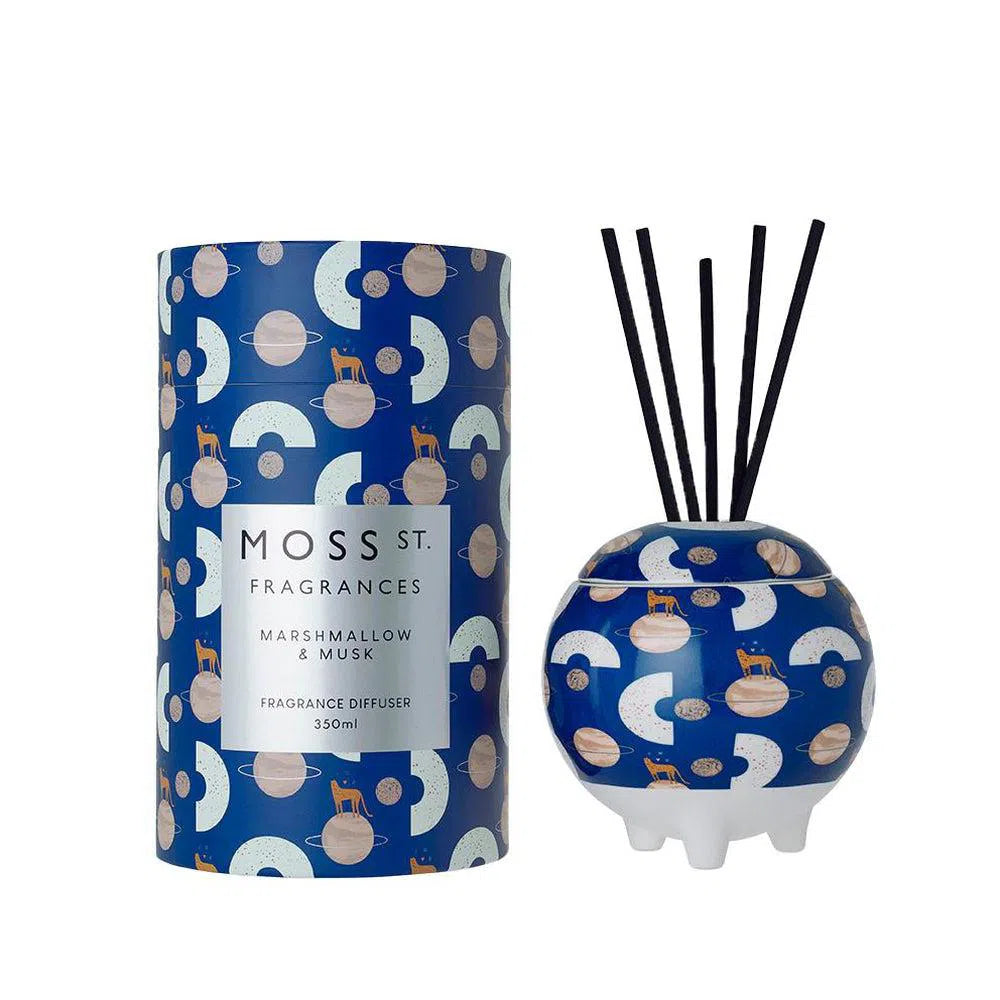 Marshmallow and Musk 350ml Ceramic Reed Diffuser by Moss St Fragrances-Candles2go