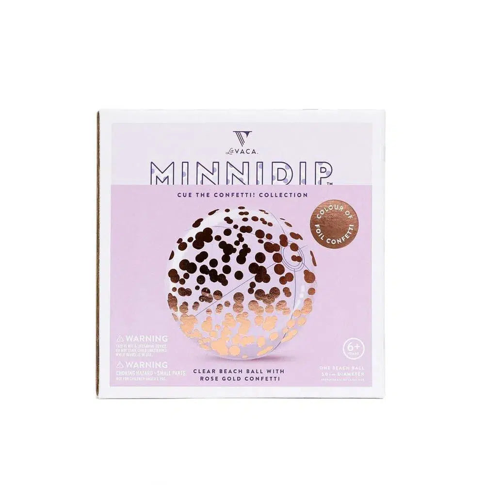 Minnidip Rose Gold Confetti Beach Ball-Candles2go